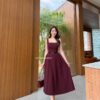 ✨ NEW ARRIVAL BY JARIYA ✨🍷 Maroon✨ ELEGANT STRAPPY MIDI DRESS ✨🔑#JR0144#